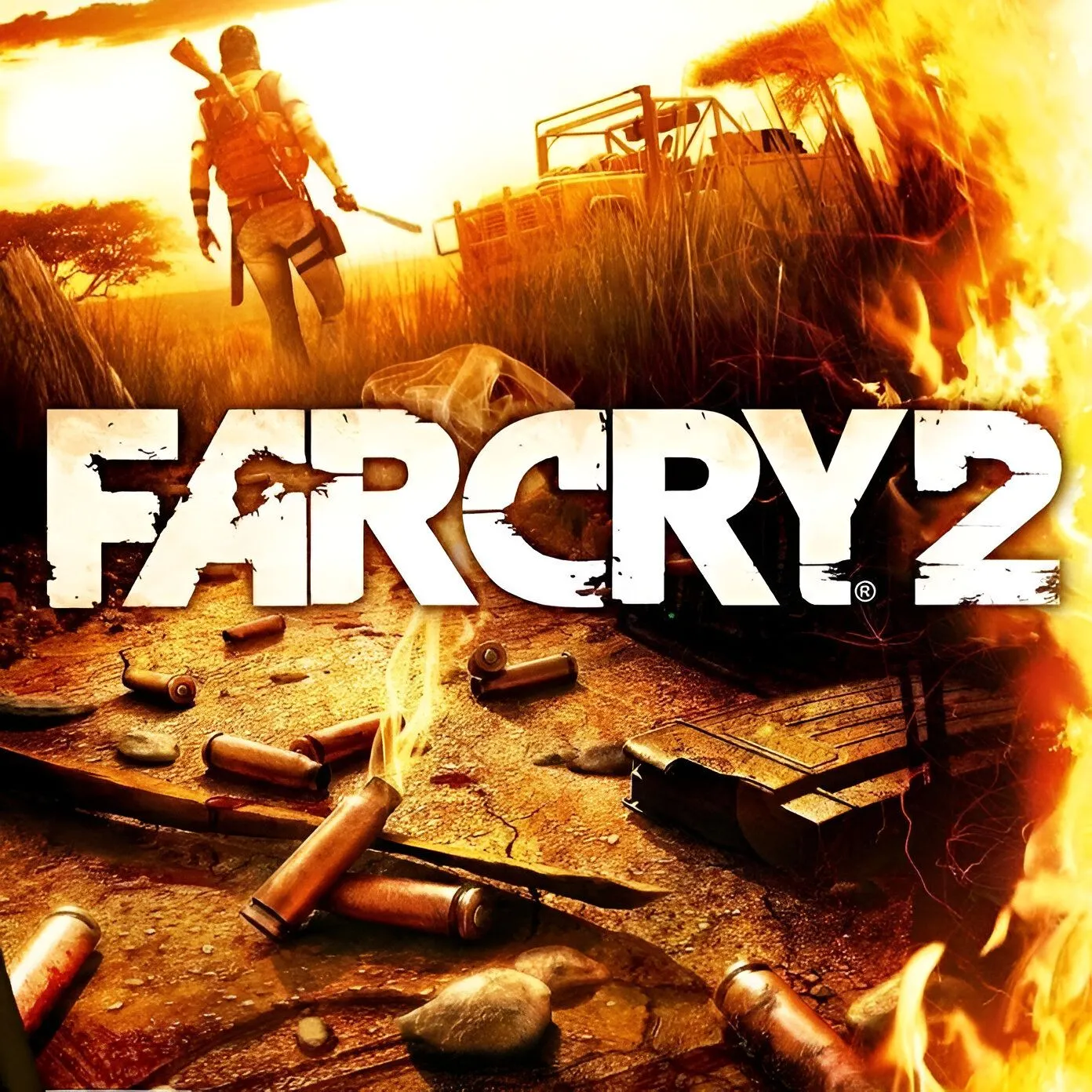 Ảnh minh họa game Far Cry 2, với khung cảnh chiến trường và khói bụi đặc trưng của Châu Phi