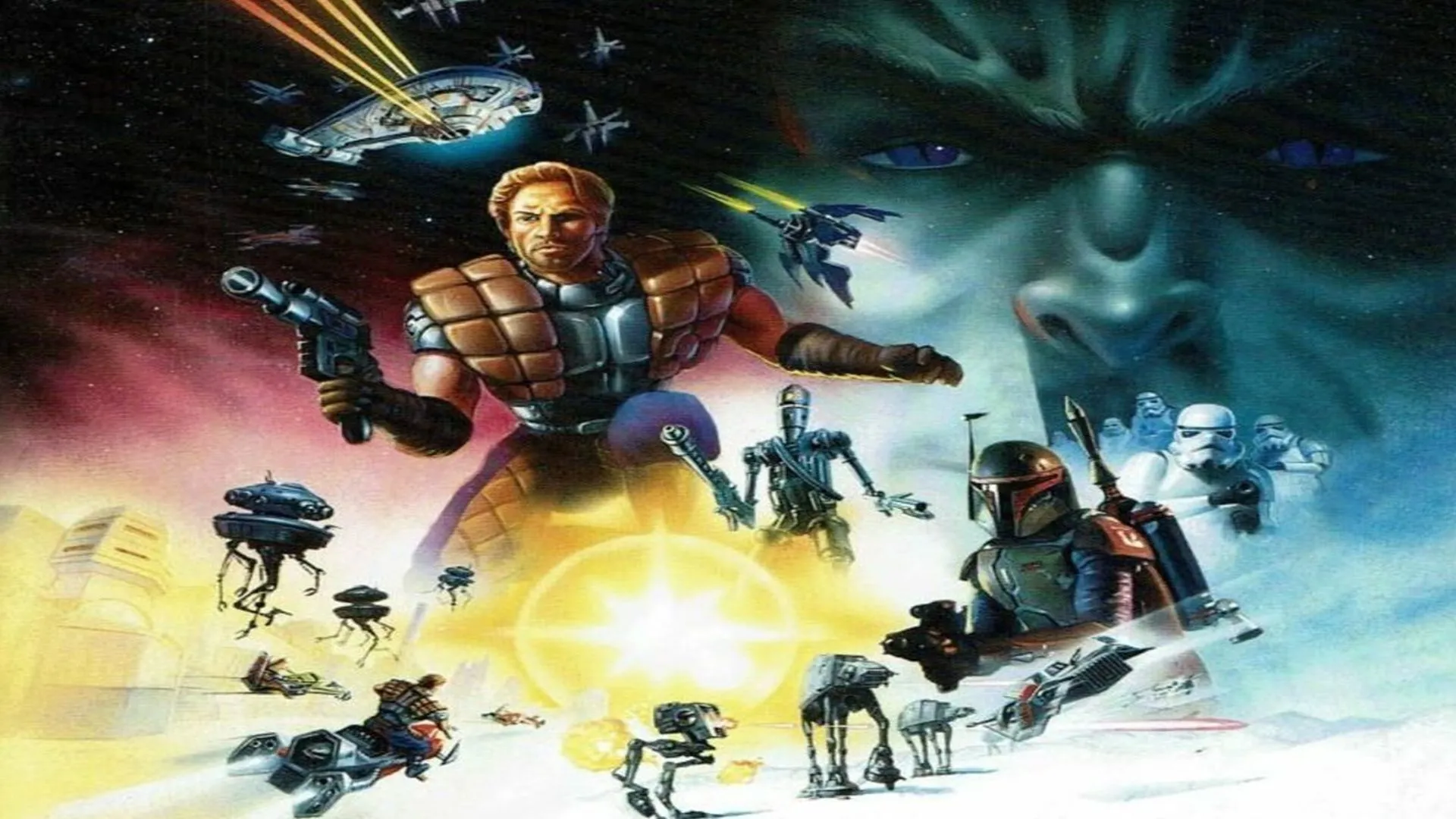 Art chính thức của Star Wars: Shadows of the Empire trên Nintendo 64.