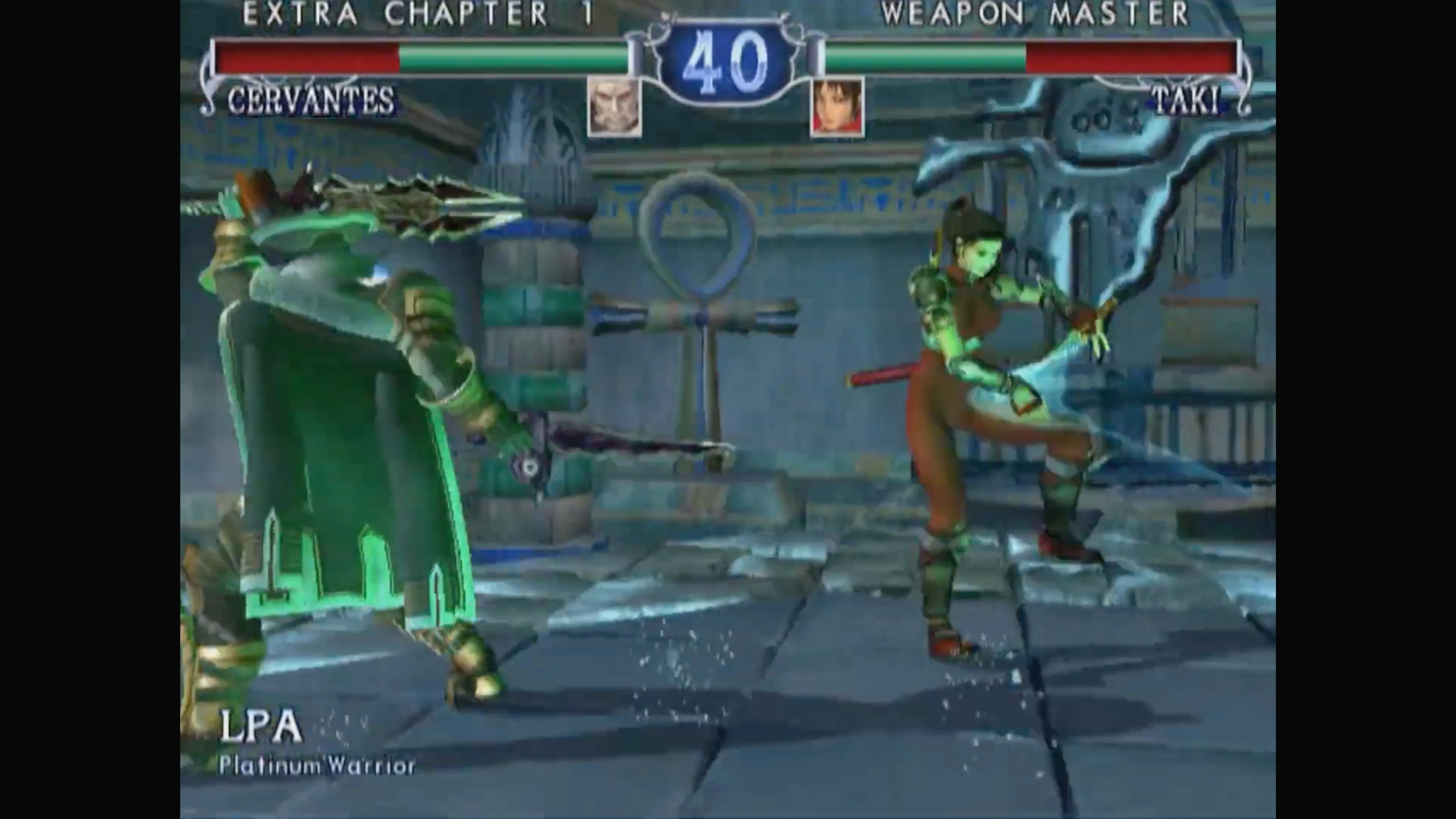 Astaroth chuẩn bị tấn công trong SoulCalibur II trên GameCube