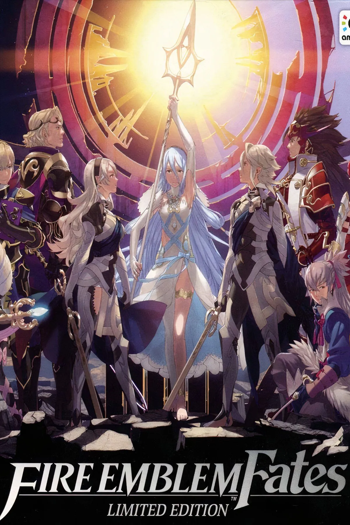 Bìa đĩa soundtrack game Fire Emblem Fates, thể hiện các nhân vật chính với tông màu đậm.