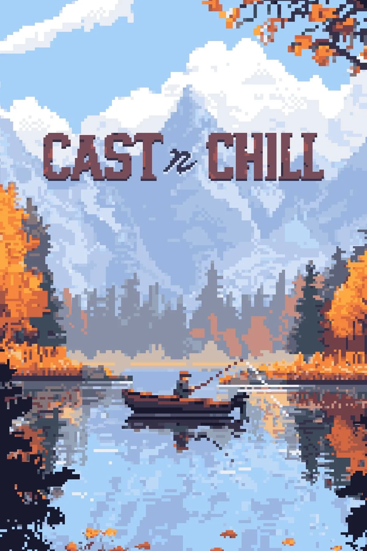 Bìa game Cast n Chill với hình ảnh người và chó đang thư giãn câu cá