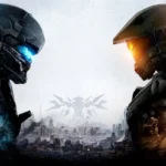Bìa game Halo 5 Guardians với Master Chief và Fireteam Osiris