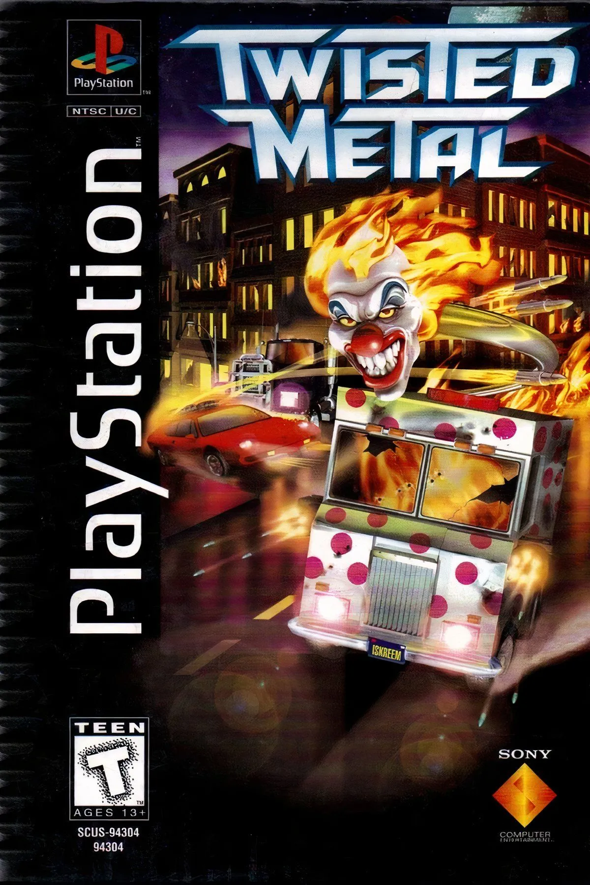 Bìa game Twisted Metal phiên bản Long Box trên PlayStation 1