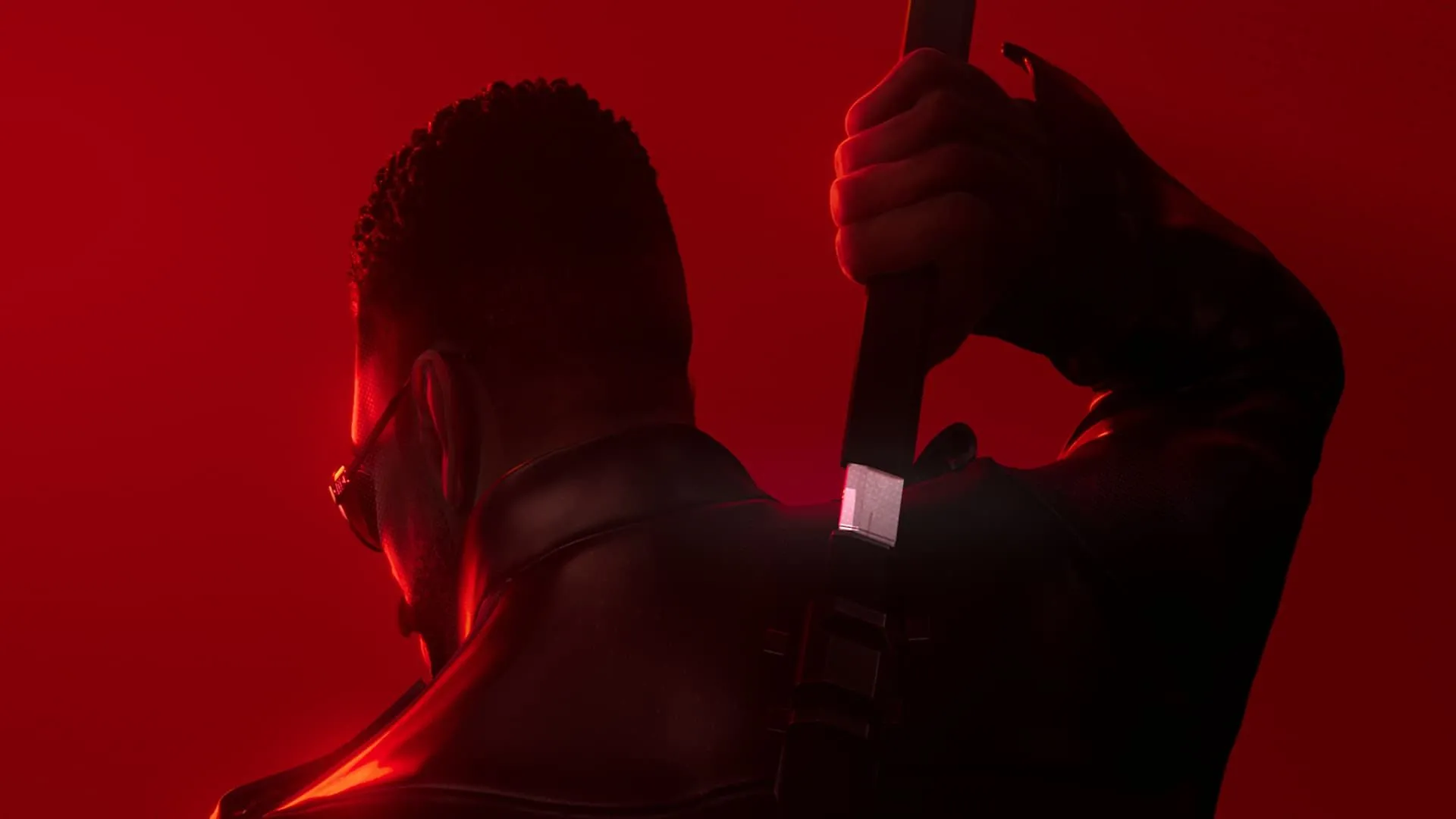 Blade trong tựa game Marvel's Blade rút kiếm