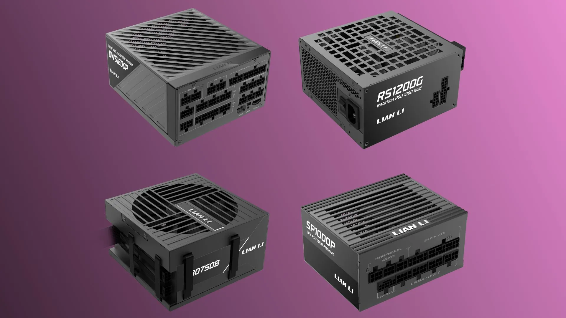 Các dòng nguồn máy tính Lian Li DWS, RS, RB, SP series được giới thiệu tại sự kiện Computex 2025, thể hiện sự đa dạng về công suất và tính năng.