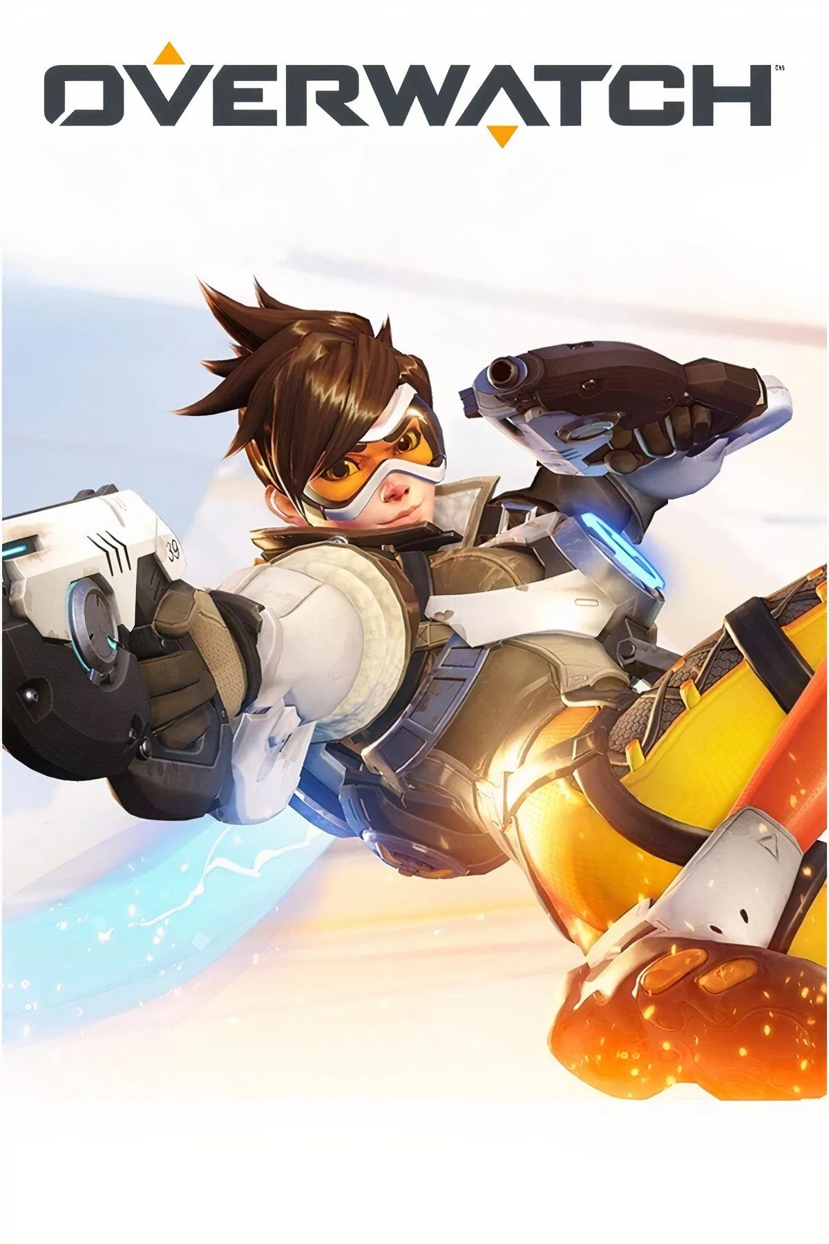 Các nhân vật game Overwatch đang chiến đấu trong một môi trường đô thị.