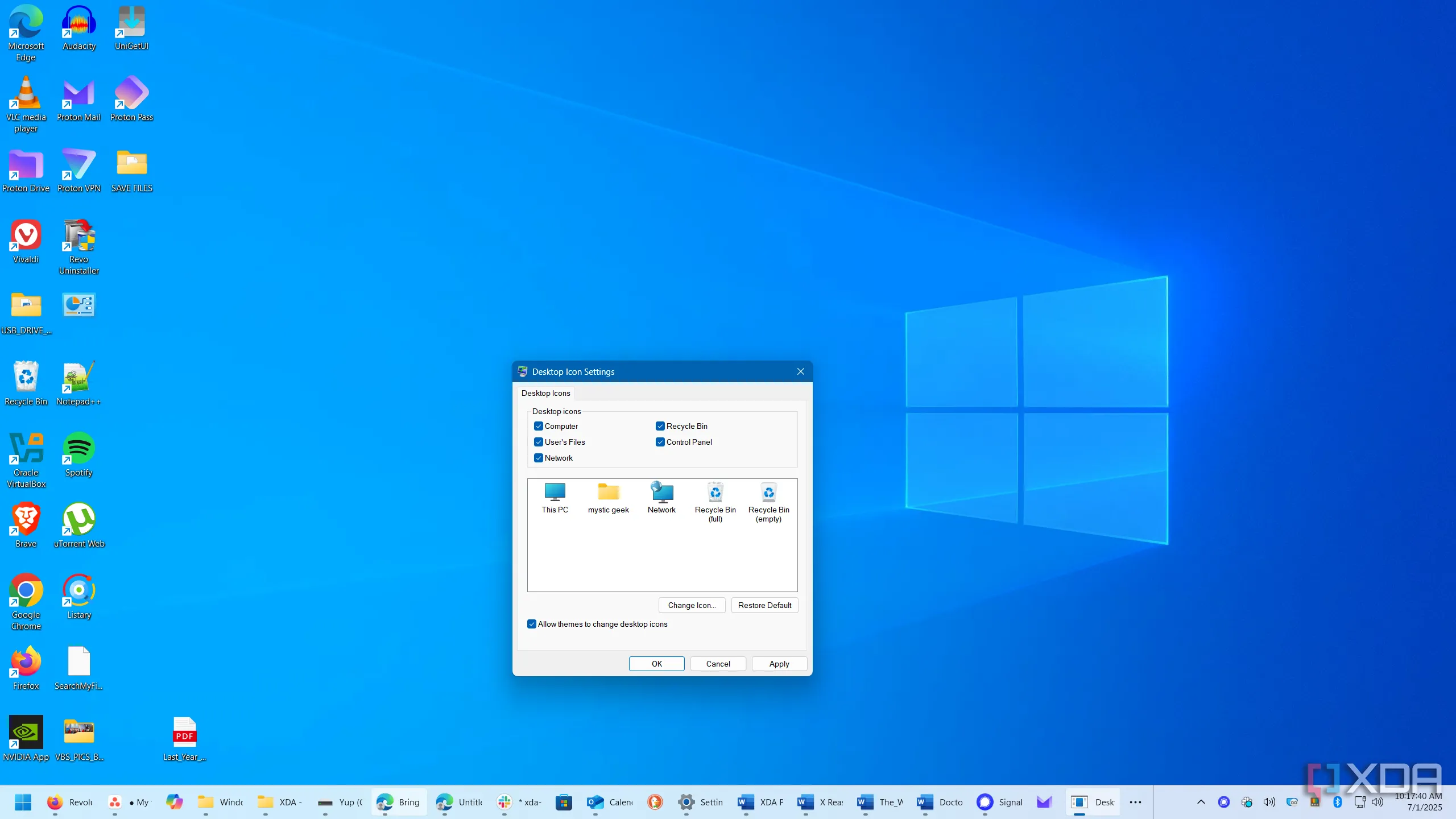 Cài đặt biểu tượng màn hình nền truyền thống trên Windows 11 để giống Windows 10
