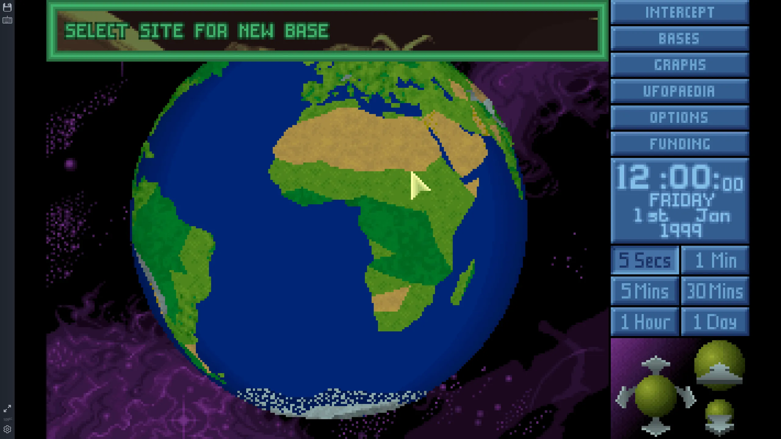 Cảnh chiến đấu giữa quân đội và người ngoài hành tinh trong game XCOM: UFO Defense
