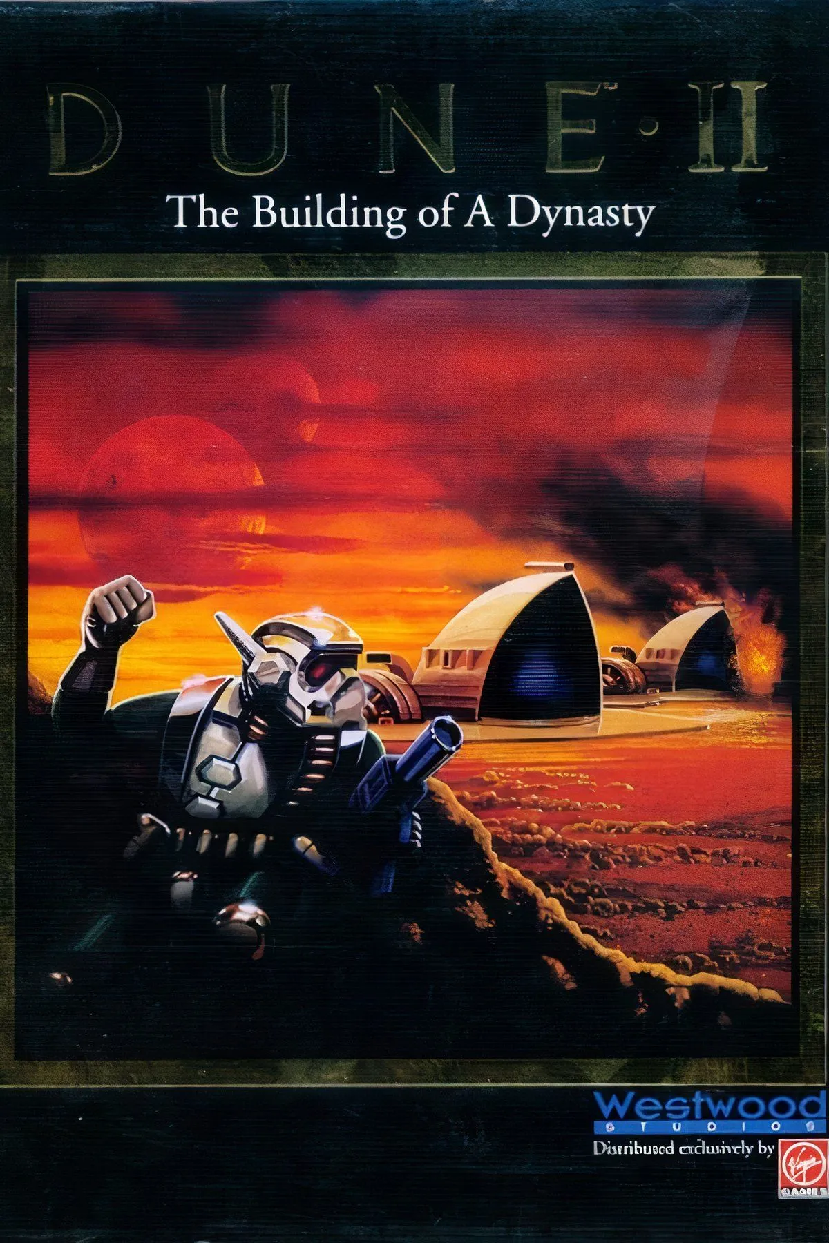 Cảnh chiến trường và căn cứ trong game chiến thuật Dune II
