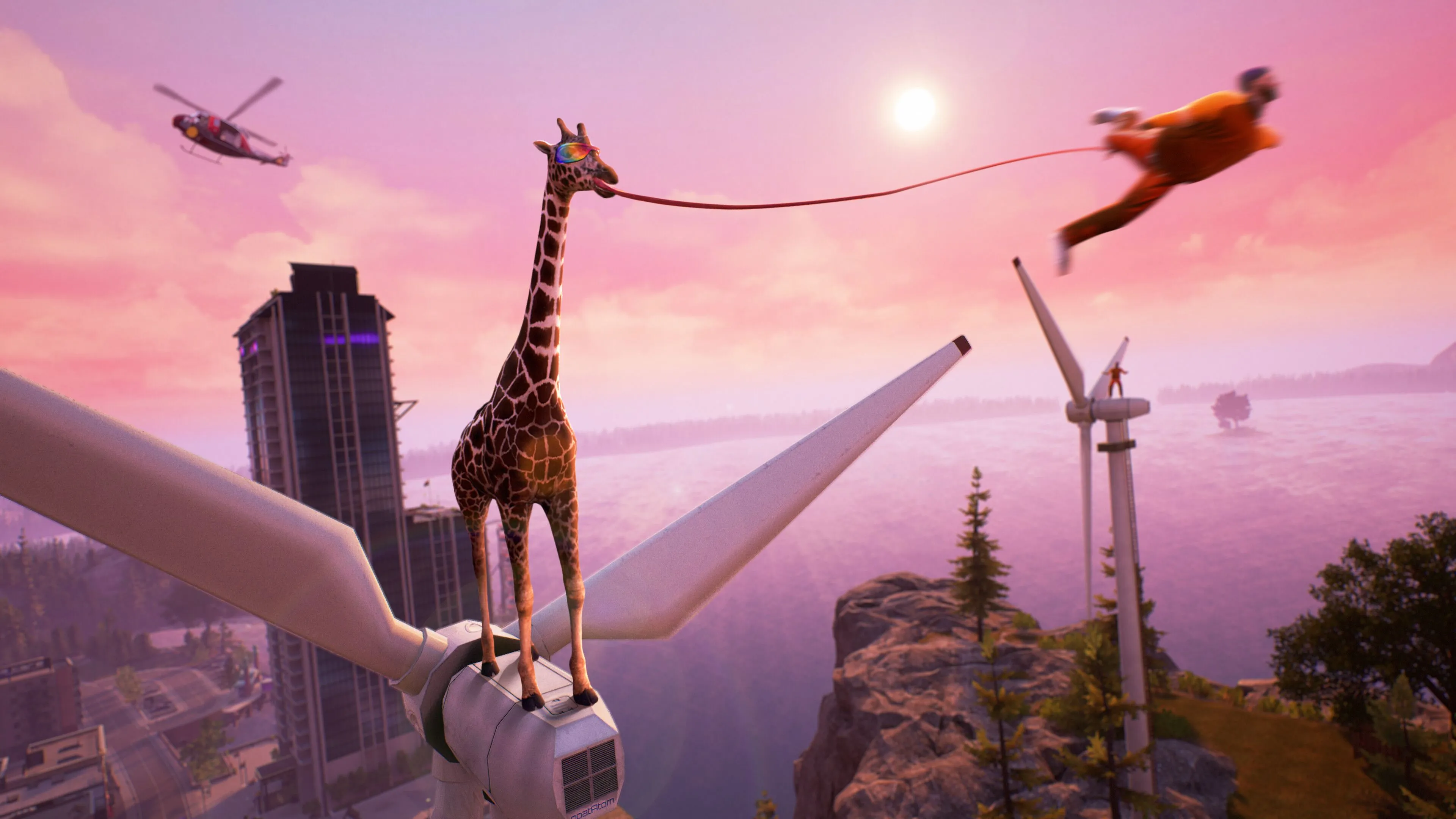 Cảnh chơi game Goat Simulator Remastered với một con dê đang gây hỗn loạn