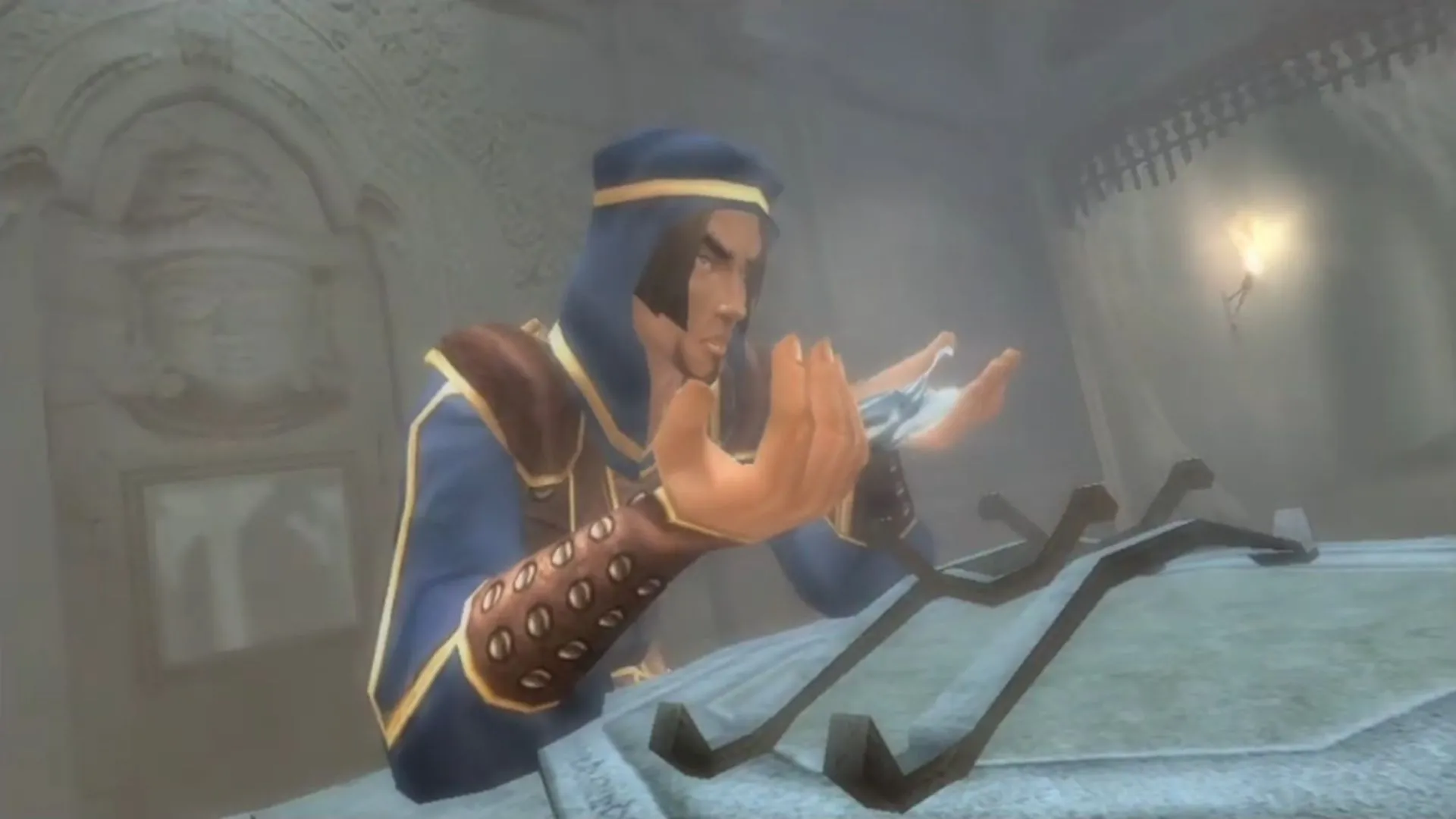 Cảnh Dagger of Time đang được tìm thấy trong Prince of Persia: The Sands of Time