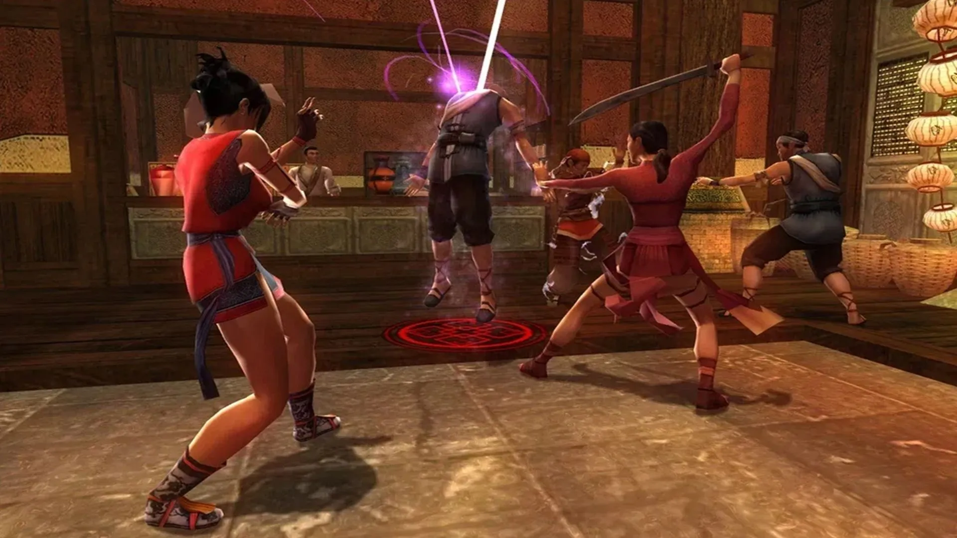 Cảnh gameplay hành động võ thuật ấn tượng từ game Jade Empire của BioWare