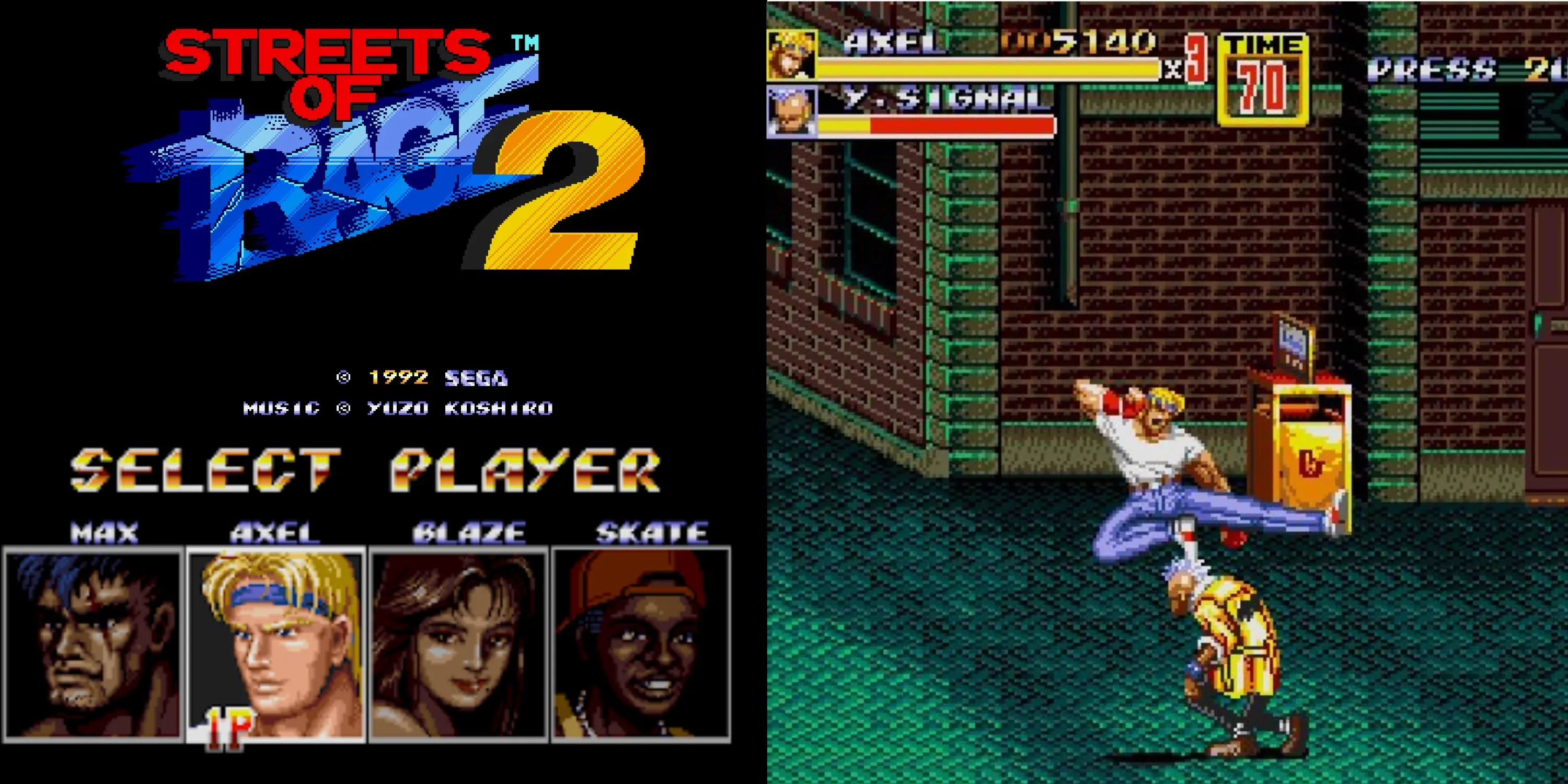 Cảnh gameplay Phantasy Star IV: The End of the Millennium với nhân vật đang di chuyển qua một khu vực đô thị cổ điển