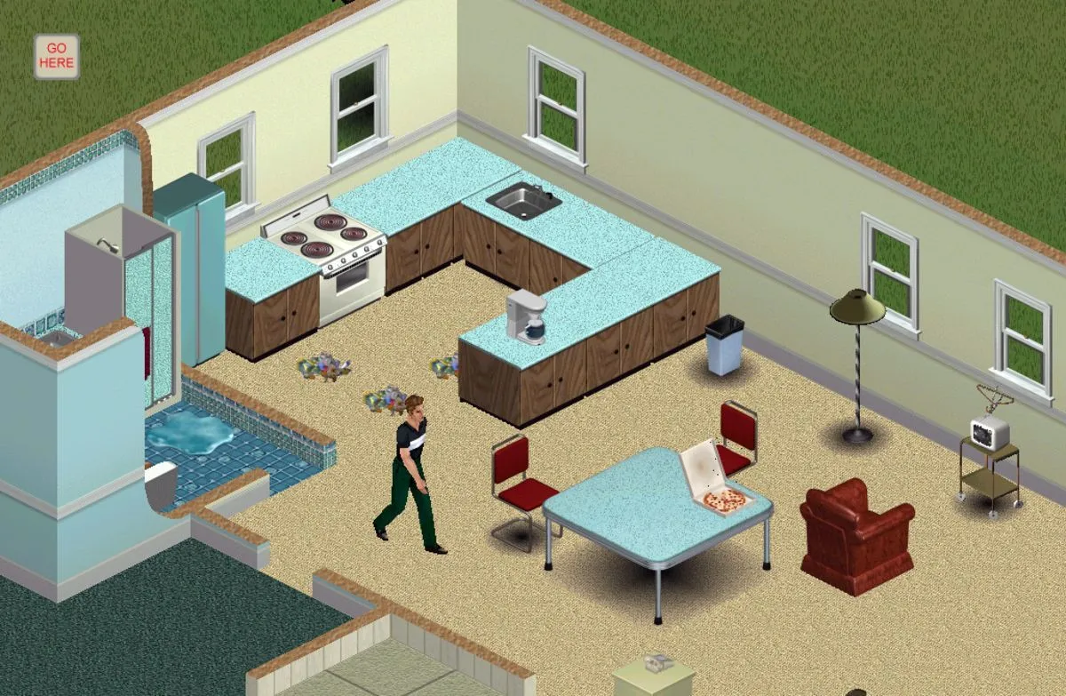 Cảnh nội thất nhà của Sim, minh họa khả năng tùy chỉnh không gian sống trong The Sims