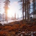 Cảnh quan trong game Rust, một tựa game sinh tồn indie nổi tiếng trên Steam