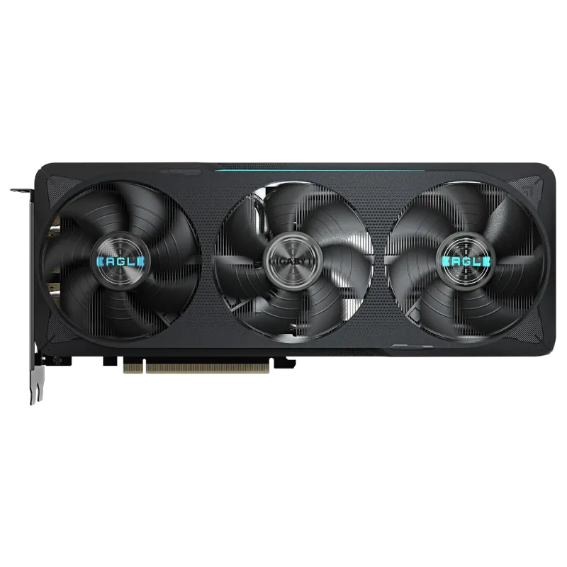 Card đồ họa Gigabyte Eagle GeForce RTX 5070 với thiết kế tản nhiệt ba quạt, minh họa cho dòng GPU RTX 50-series đang có sẵn nguồn cung.
