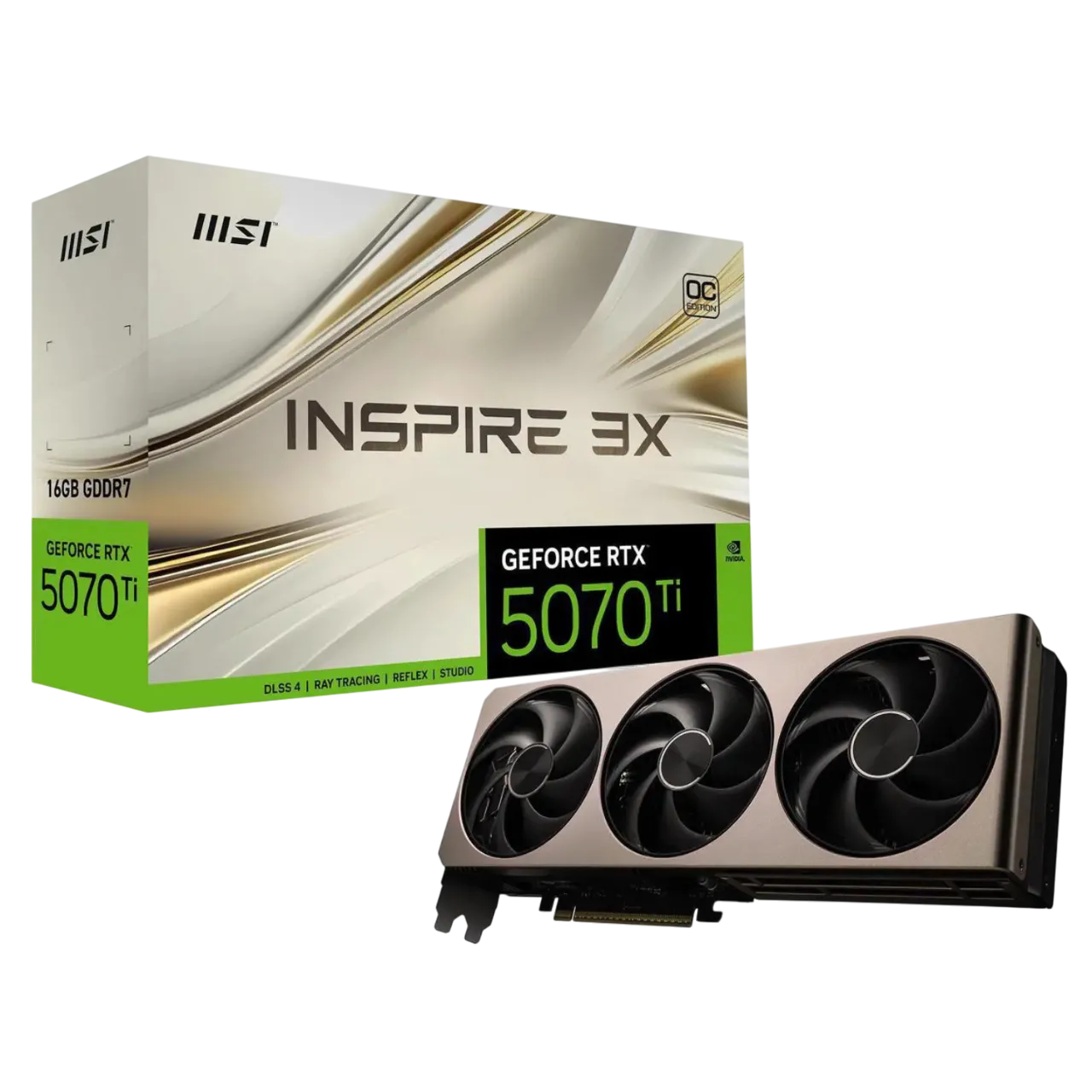Card đồ họa MSI GeForce RTX 5070 Ti với thiết kế Inspire