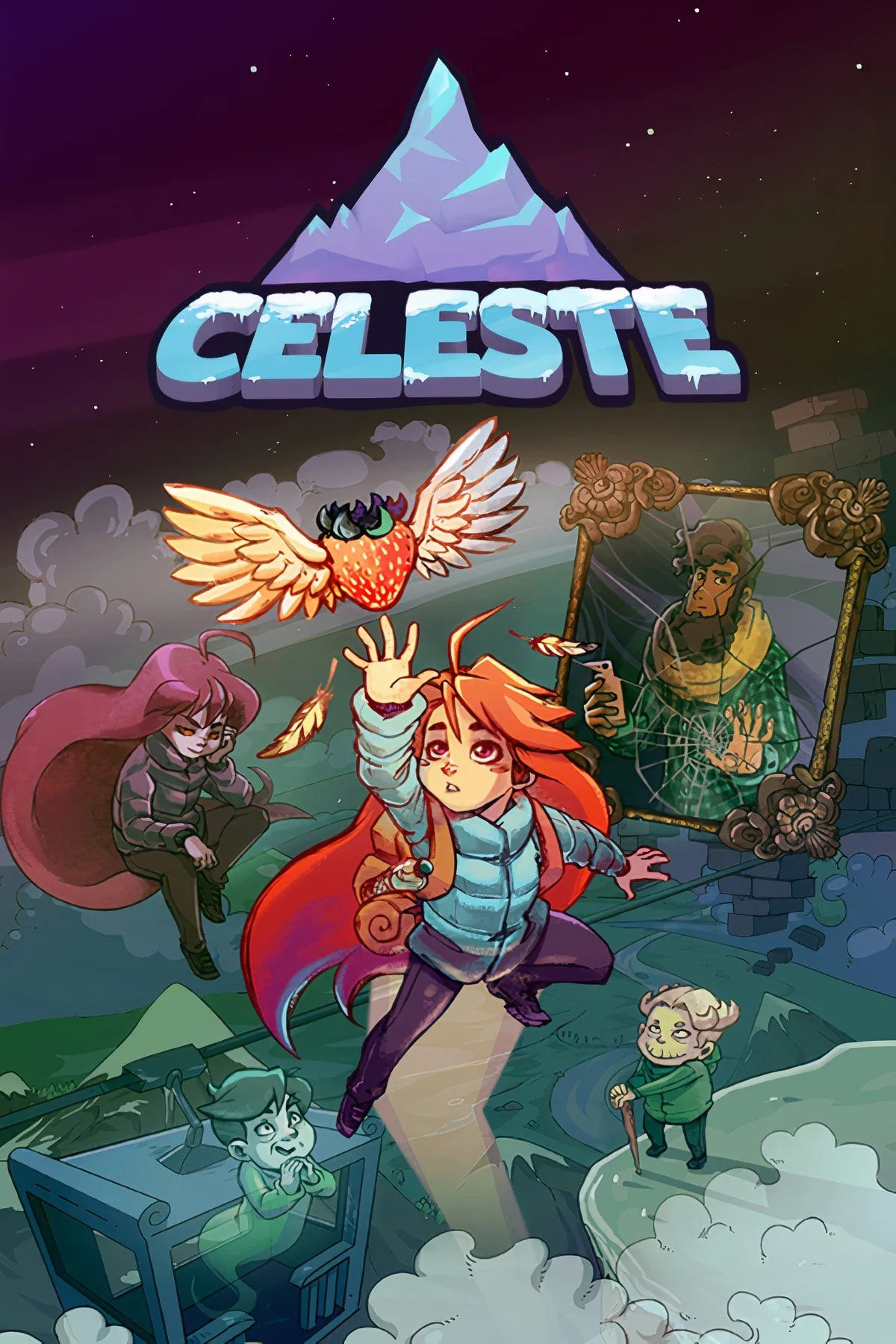 Celeste: Madeline tương tác với một nhân vật trong cabin phủ tuyết, thể hiện yếu tố kể chuyện