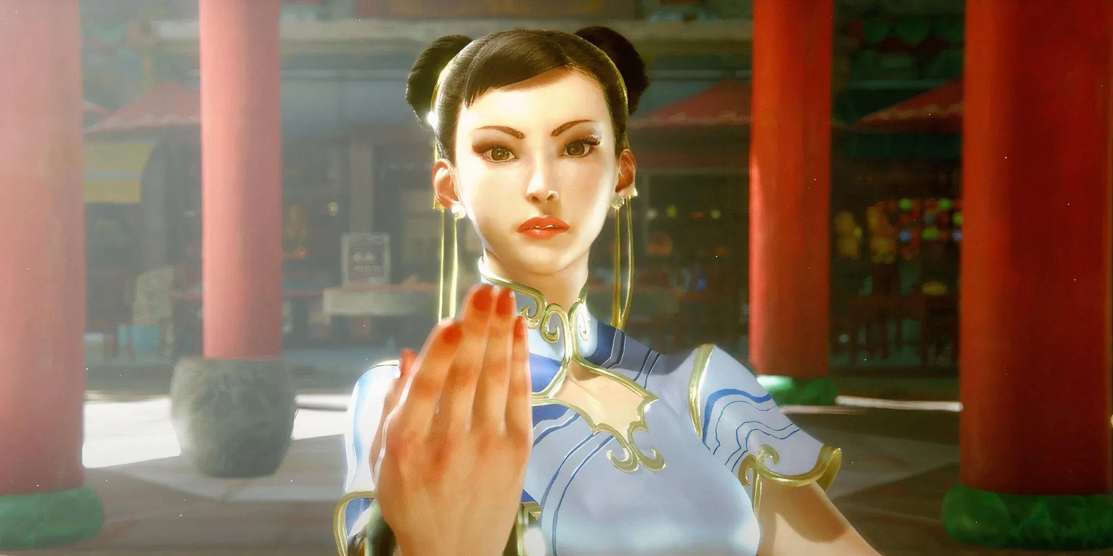 Chun-Li ở tư thế chiến đấu đặc trưng trong Street Fighter 6