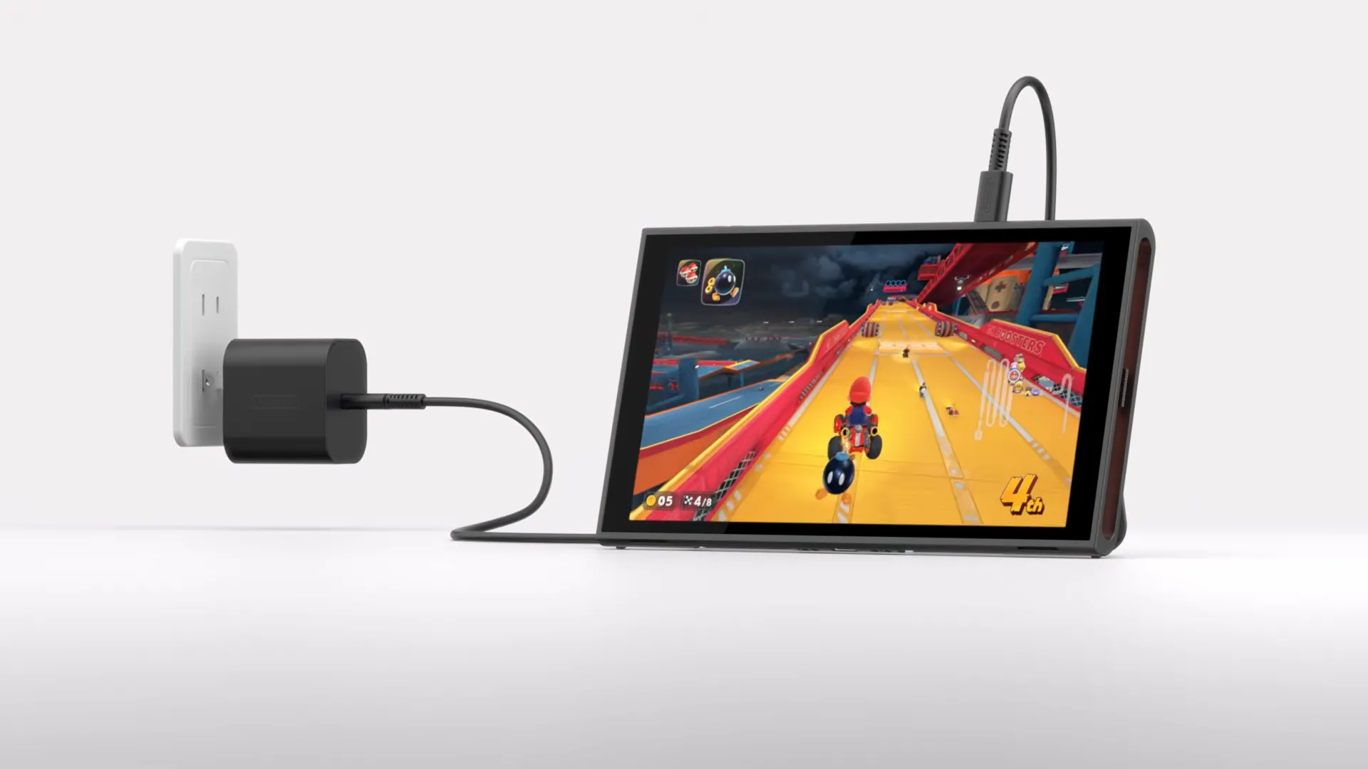 Cổng USB-C thứ hai nằm ở cạnh trên của Nintendo Switch 2, tăng cường linh hoạt khi sạc và kết nối phụ kiện.