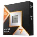 CPU AMD Ryzen 7 9800X3D với thiết kế hộp và chip
