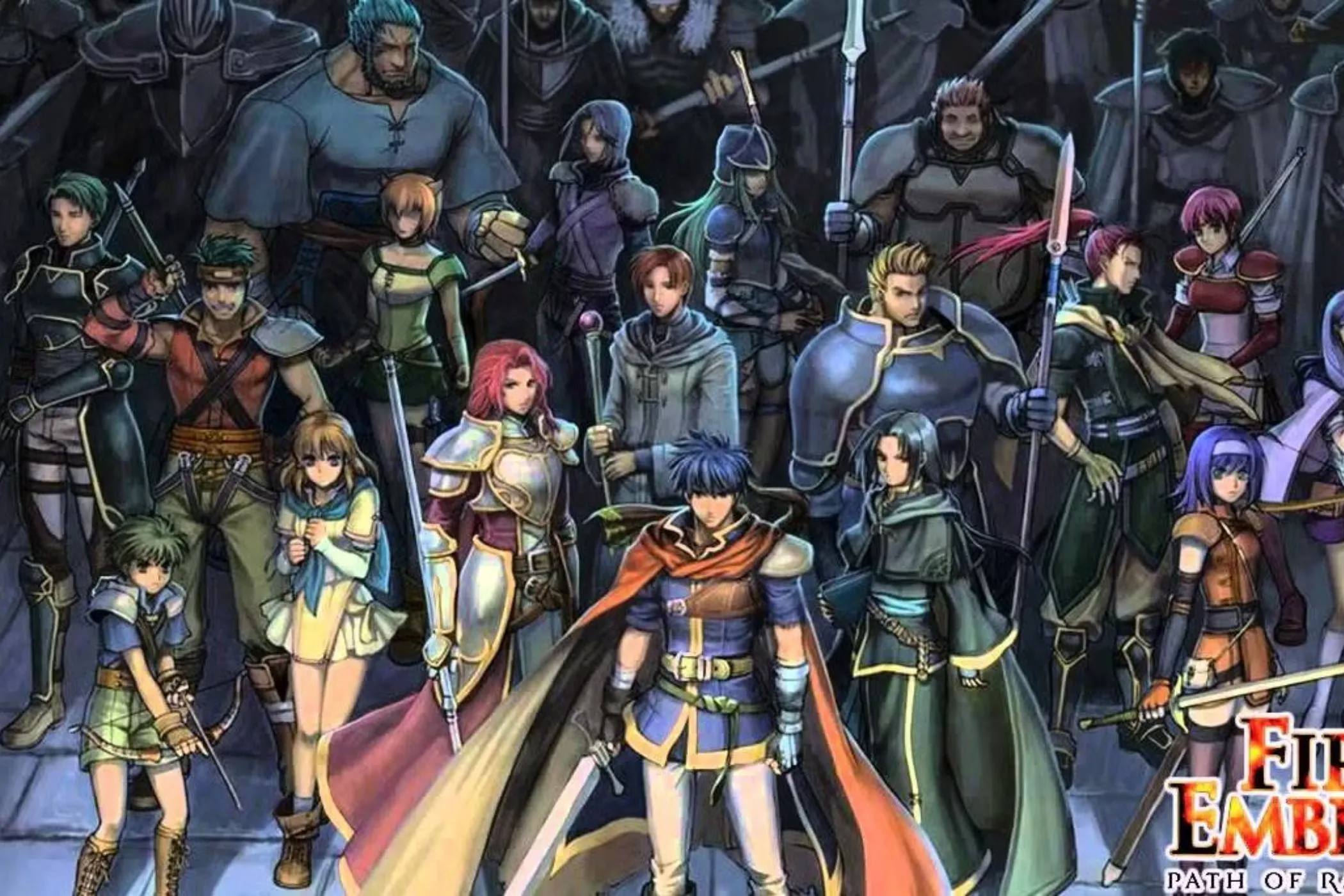 Dàn nhân vật chính trong Fire Emblem: Path of Radiance, một tựa game chiến thuật huyền thoại trên GameCube