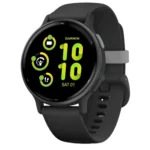 Đồng hồ thông minh Garmin Vivoactive 5 màu đen, hiển thị trên nền trắng