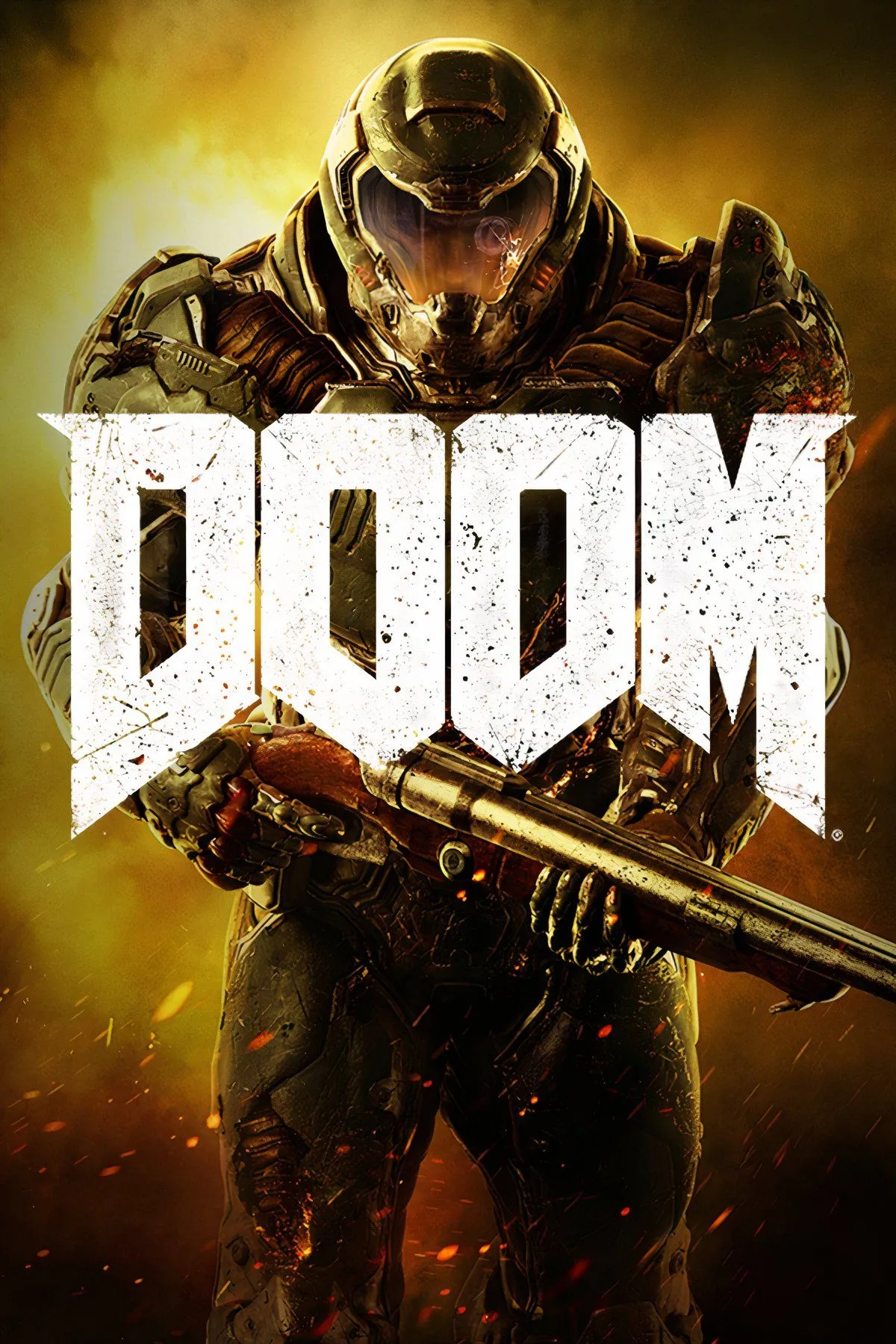Doom Slayer tiêu diệt quỷ dữ trong DOOM (2016), thể hiện phong cách hành động máu lửa đặc trưng của series