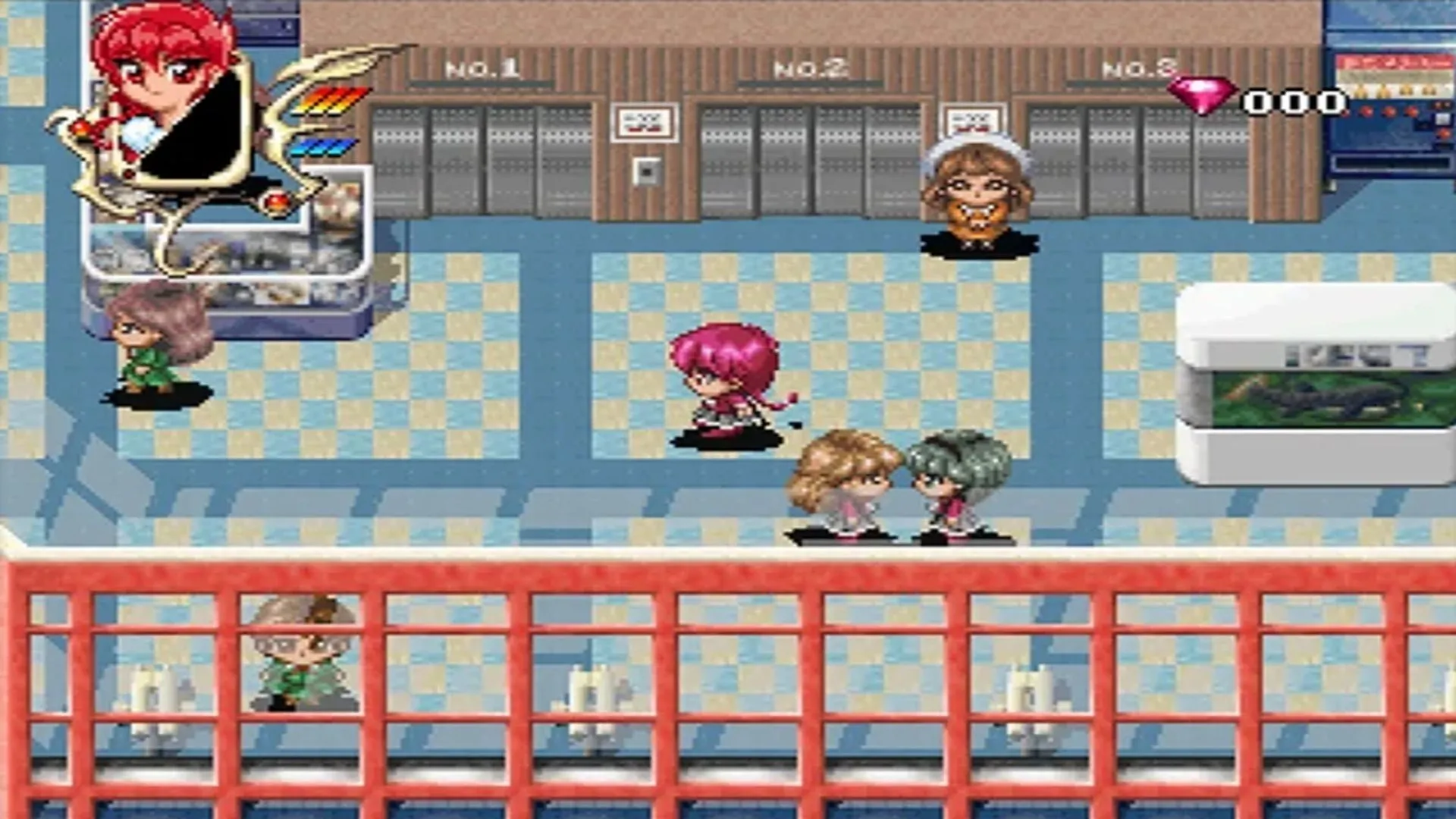 Gameplay của Magic Knight Rayearth trên Sega Saturn, với hình ảnh nhân vật chính chiến đấu và sử dụng phép thuật.
