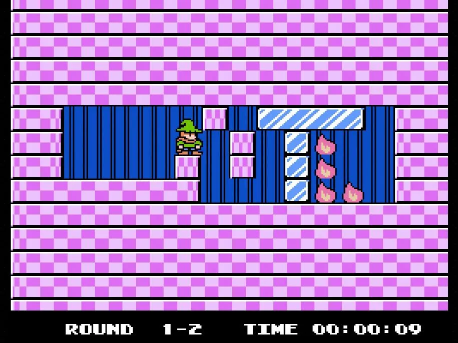 Giải đố trong game Fire 'n Ice (Solomon's Key 2) trên NES với khối băng