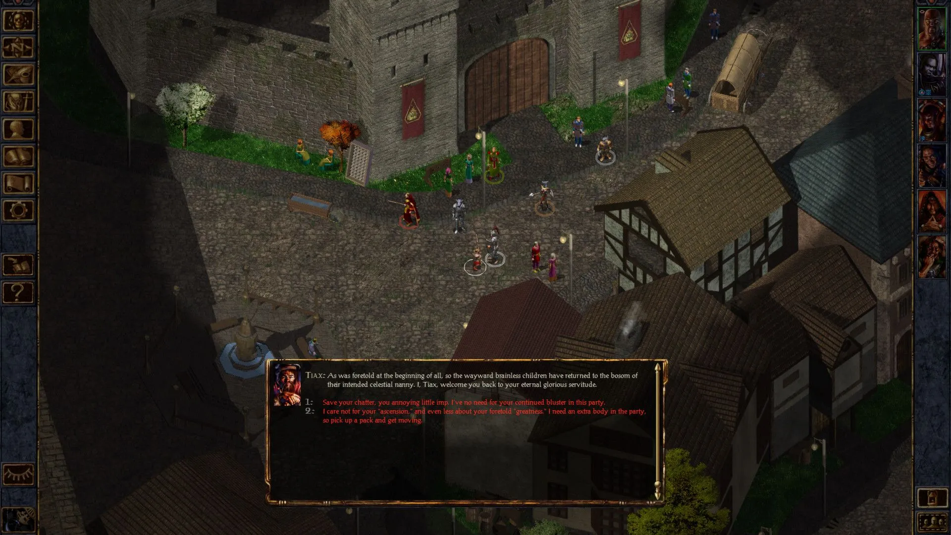 Giao diện Baldur's Gate Enhanced Edition trên Xbox Game Pass, hiển thị cảnh chiến đấu và giao diện game nhập vai cổ điển.