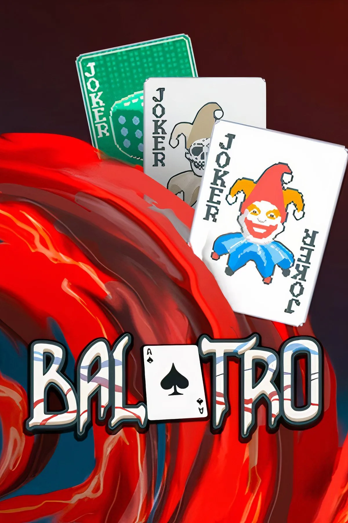 Giao diện chơi bài đầy màu sắc và hiệu ứng trong Balatro, tựa game roguelike thẻ bài nổi bật.
