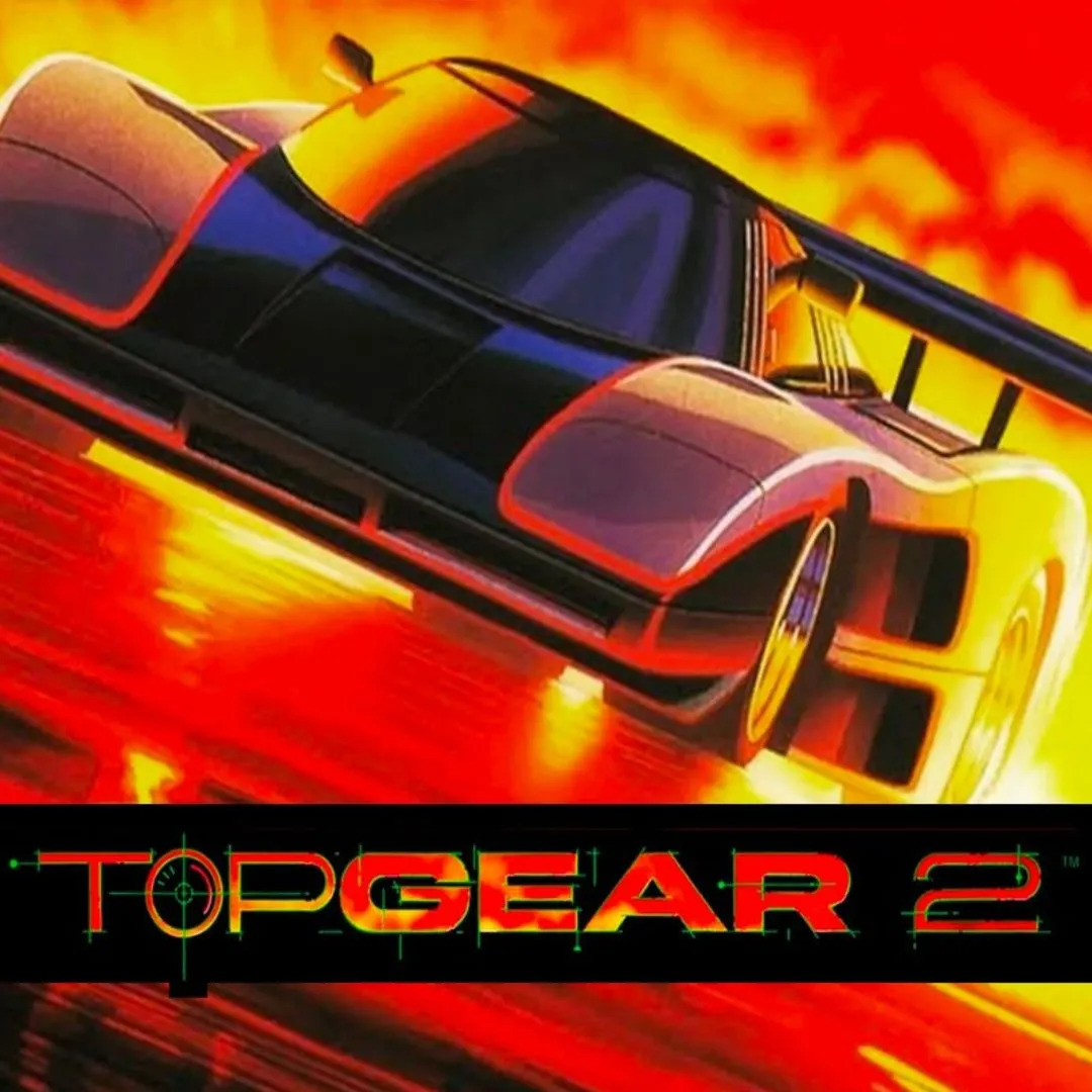 Giao diện đua xe của Top Gear 2 trên SNES với đồ họa cải tiến