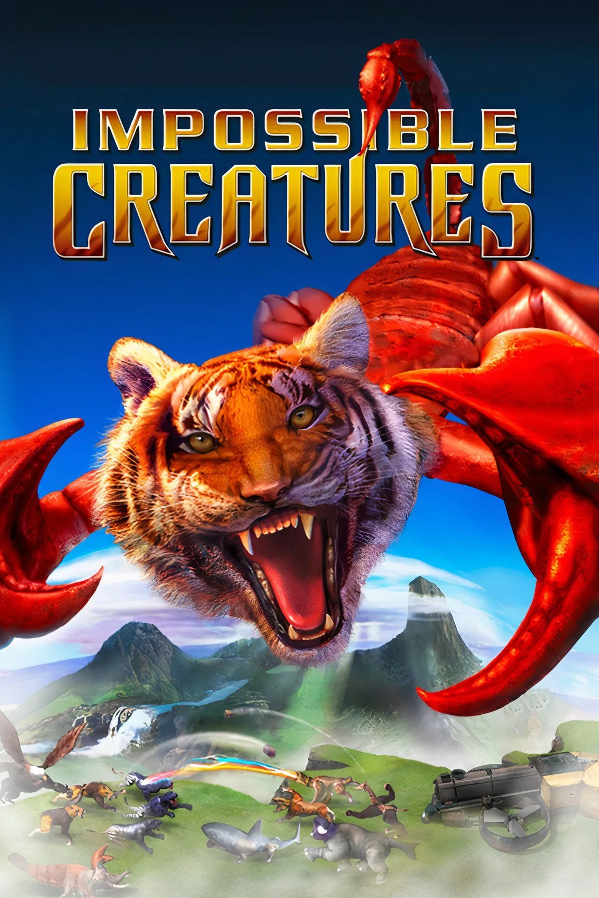 Giao diện game Impossible Creatures thể hiện khả năng tạo ra các đơn vị sinh vật lai độc đáo từ DNA động vật để chiến đấu trong game RTS.