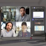 Giao diện Microsoft Teams trên thiết bị Apple Vision Pro, minh họa cho sự phát triển và cập nhật liên tục của nền tảng.