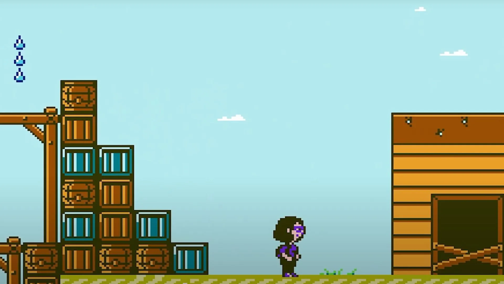 Giao diện một màn chơi mới trong Echoes of the Unread, một game phiêu lưu trên NES.