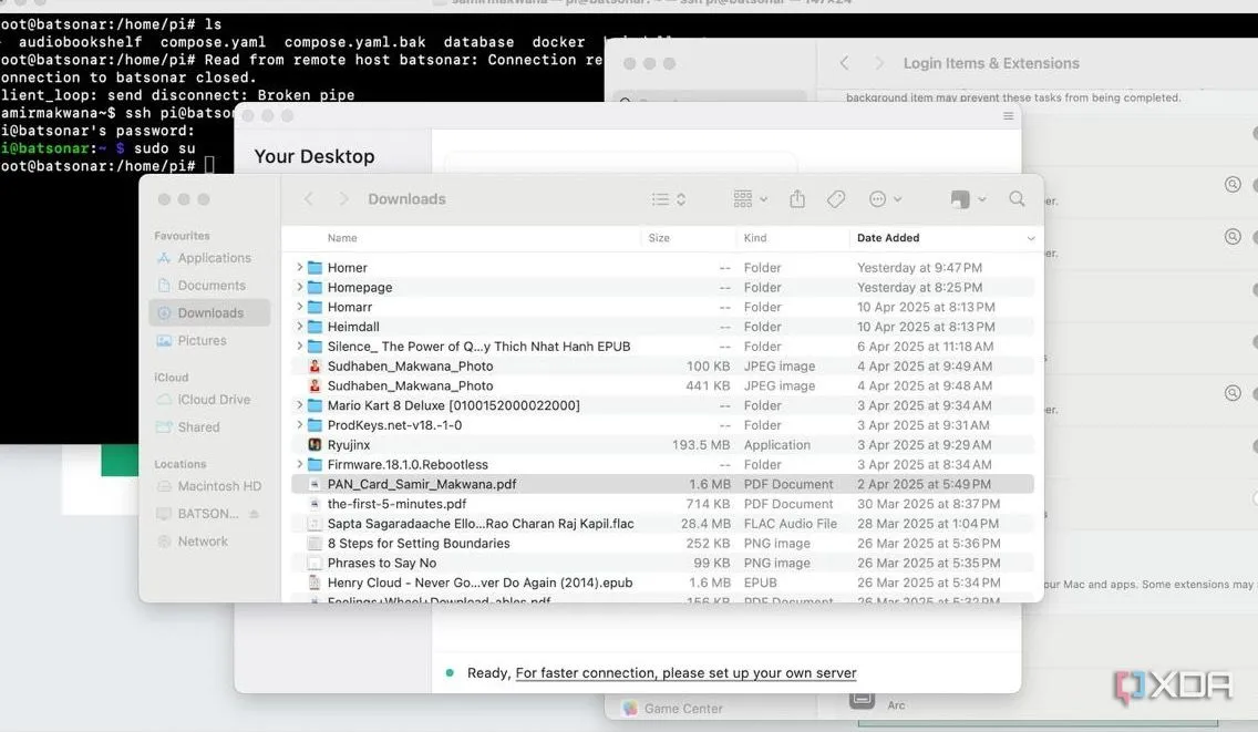Giao diện phiên làm việc đang hoạt động của RustDesk, minh họa khả năng điều khiển máy tính từ xa.