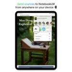 Giao diện tính năng Nguồn (Sources) của NotebookLM trên ứng dụng di động, hiển thị các tài liệu đã tải lên trong sổ tay AI.