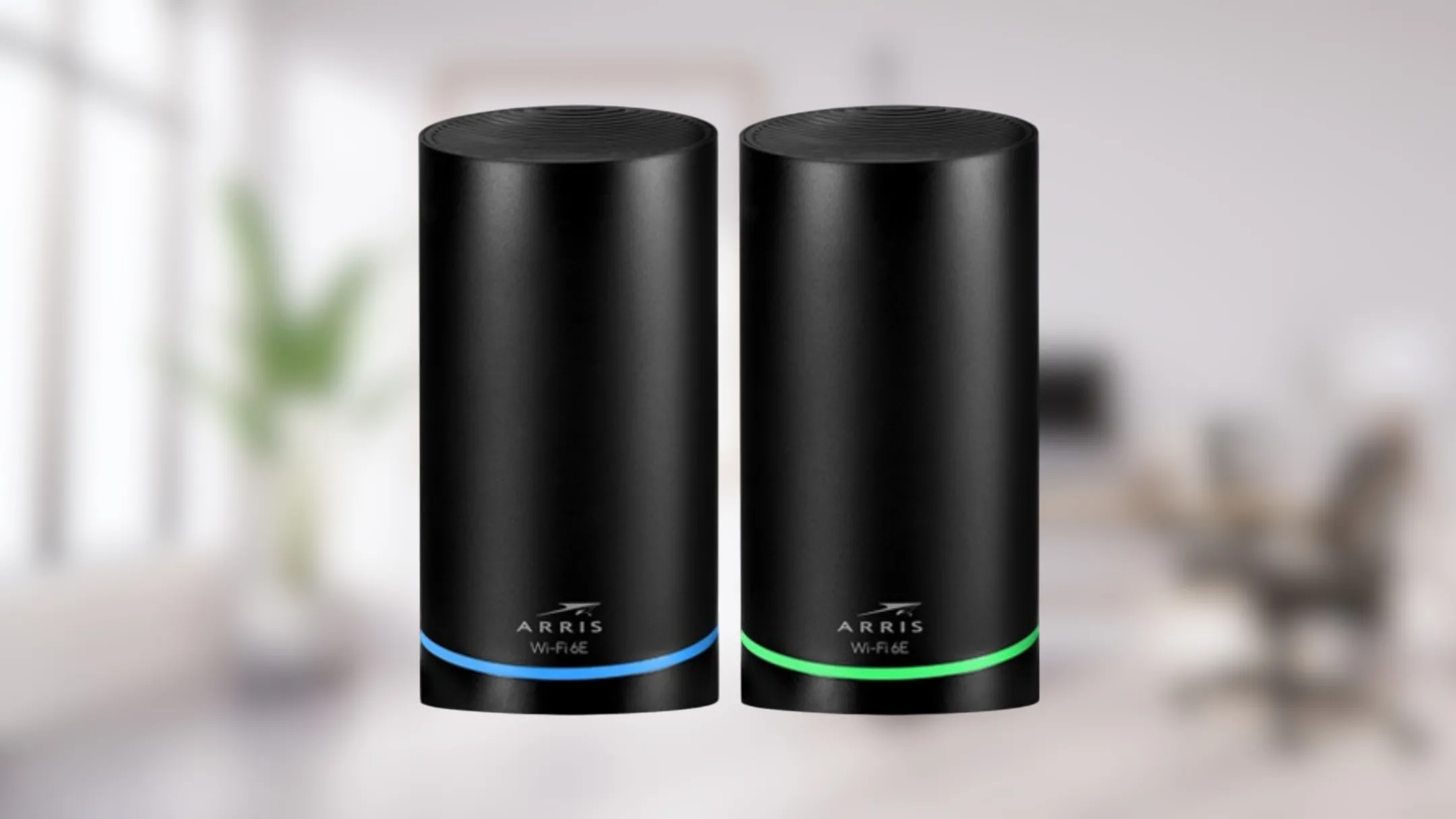Hai thiết bị của hệ thống Mesh Wi-Fi 6E Arris SURFboard mAX 6E W161 cho vùng phủ sóng tối ưu