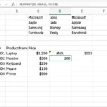 Hàm XLOOKUP trong Excel hiển thị kết quả tìm kiếm dữ liệu tài chính