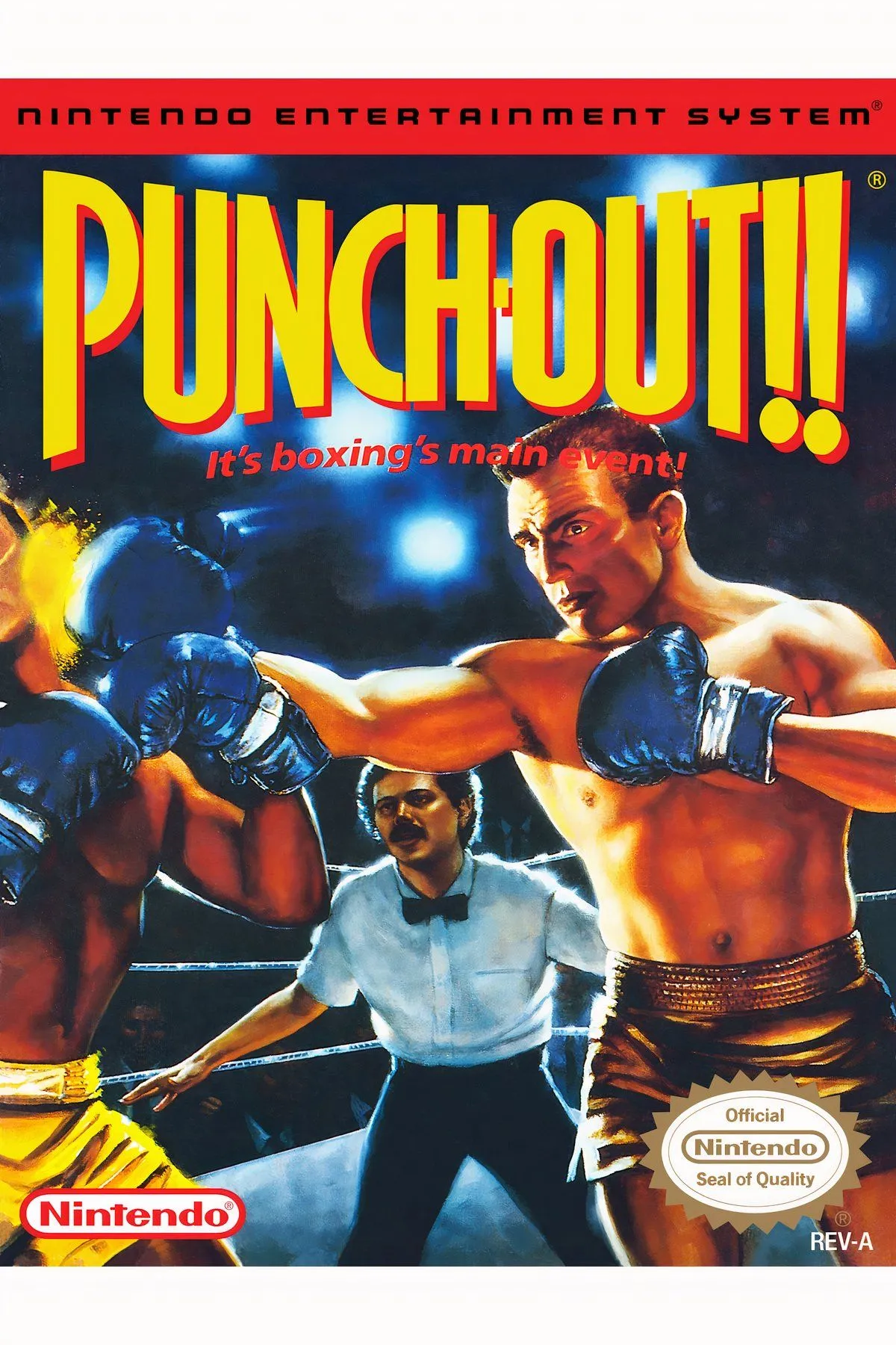 Hình ảnh bìa game Punch-Out!! (1987) với biểu tượng Mike Tyson, thể hiện phong cách cổ điển của trò chơi quyền anh trên NES.