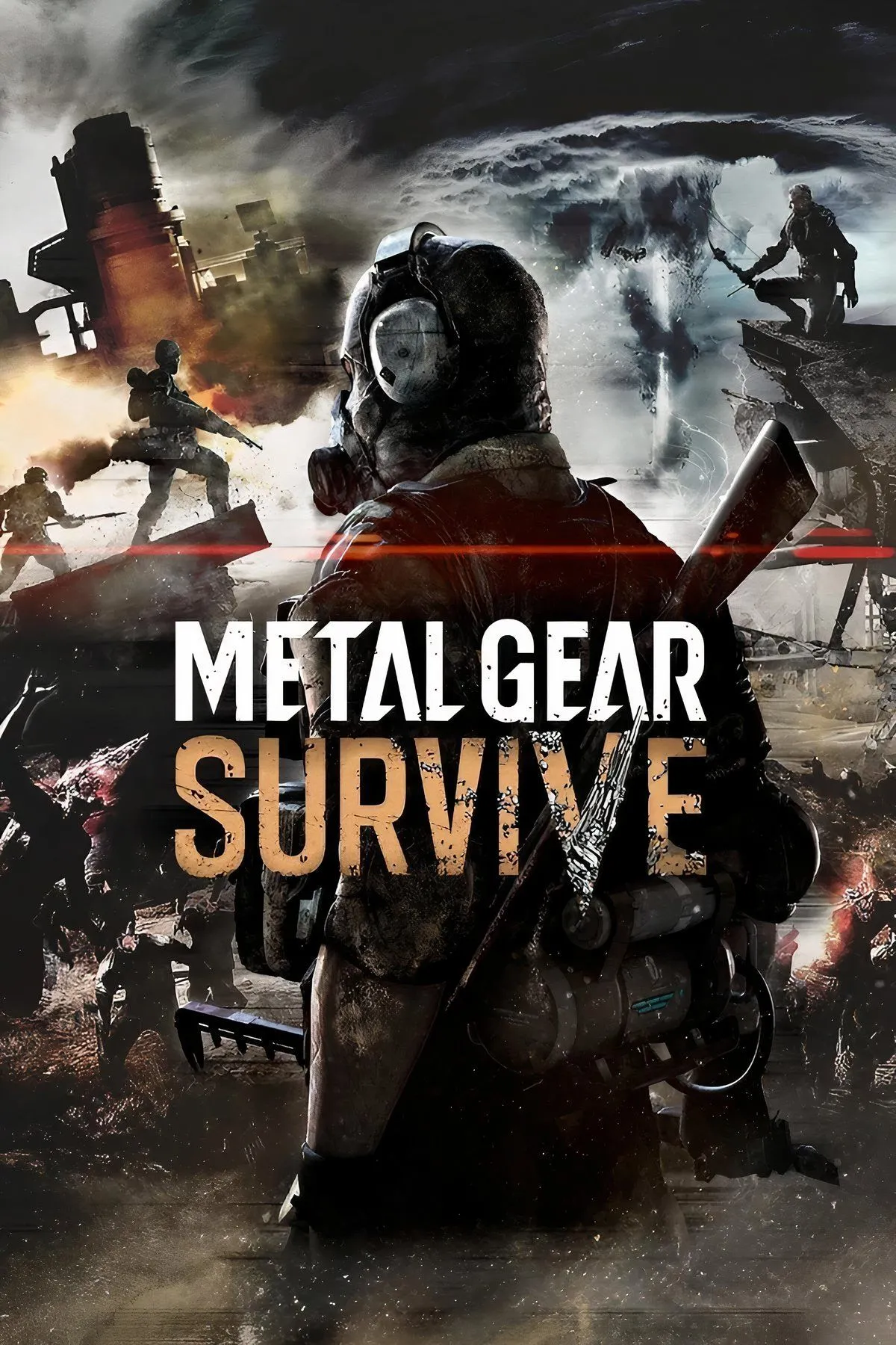 Hình ảnh bìa Metal Gear Survive, thể hiện sự chuyển hướng bất ngờ sang thể loại sinh tồn zombie.
