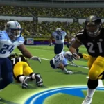 Hình ảnh chụp màn hình trận đấu trong game Madden 09, một trong những tựa game Xbox 360 hiếm có phiên bản đặc biệt.