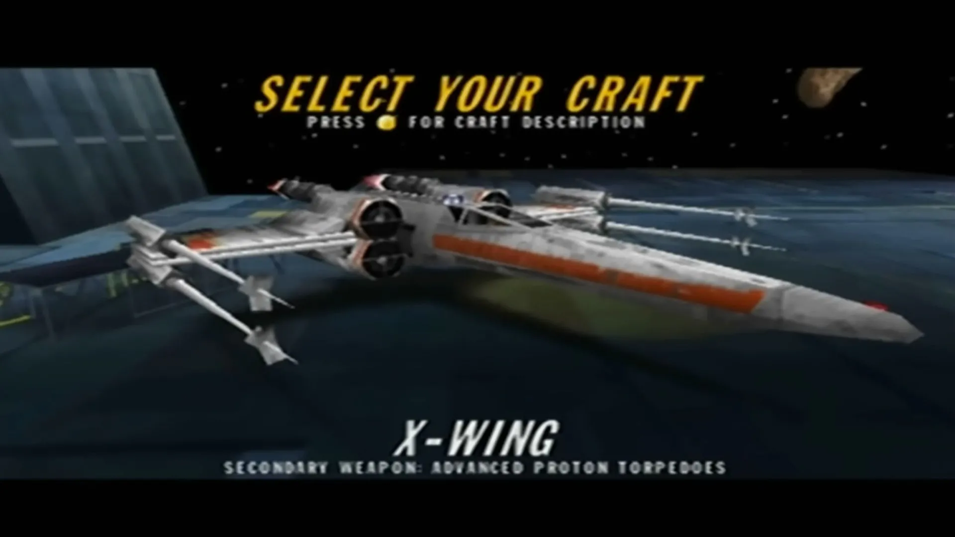 Hình ảnh gameplay của Star Wars Rogue Squadron với phi thuyền chiến đấu.