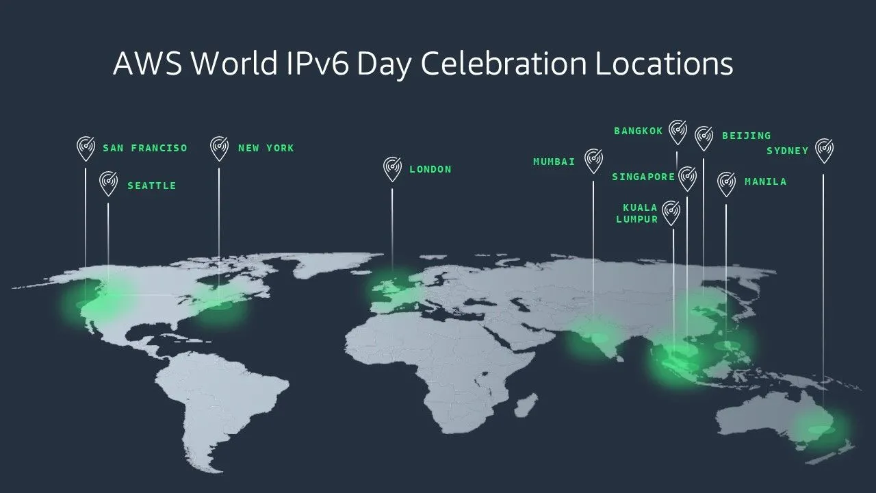 Hình ảnh minh họa khả năng tiếp cận IPv6 trên các vị trí địa lý
