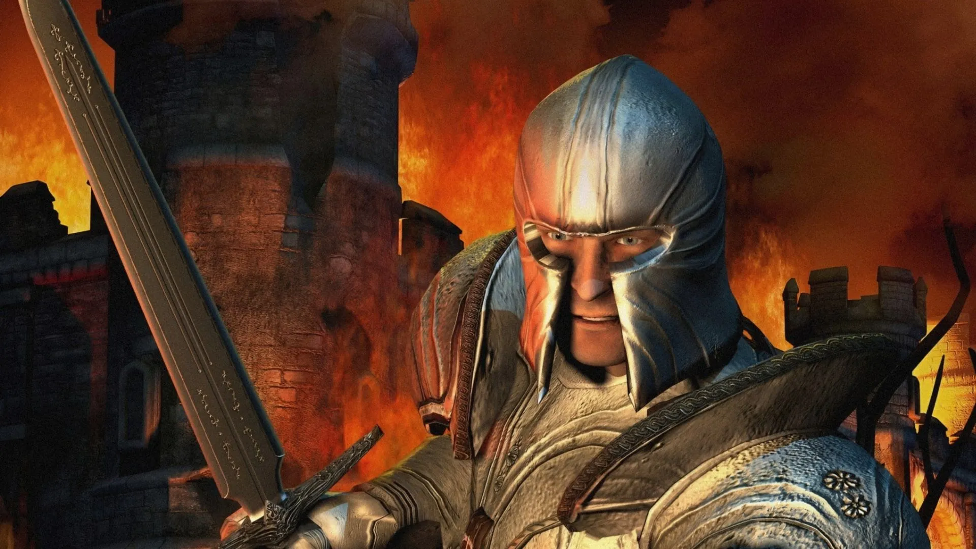 Hình ảnh nghệ thuật của tựa game nhập vai nổi tiếng The Elder Scrolls IV Oblivion, biểu tượng cho thế giới mở rộng lớn