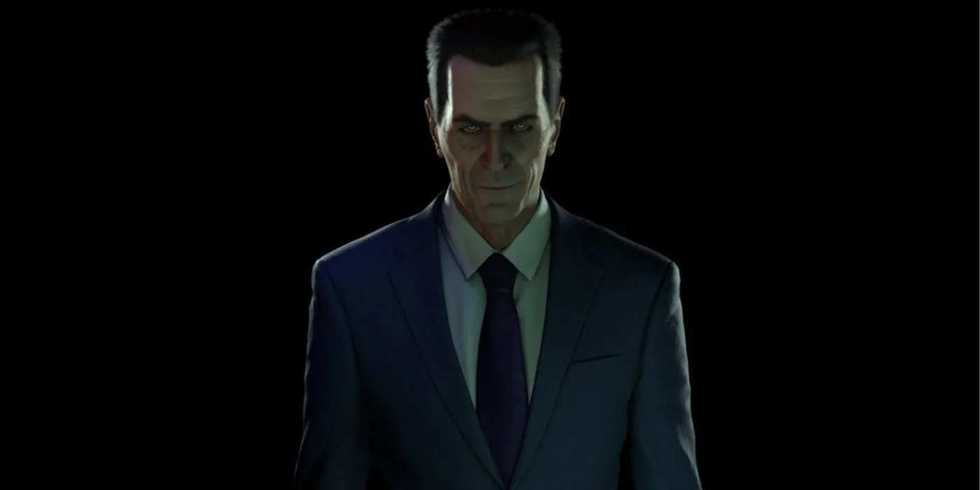 Hình ảnh nhân vật G-Man, biểu tượng bí ẩn của vũ trụ Half-Life