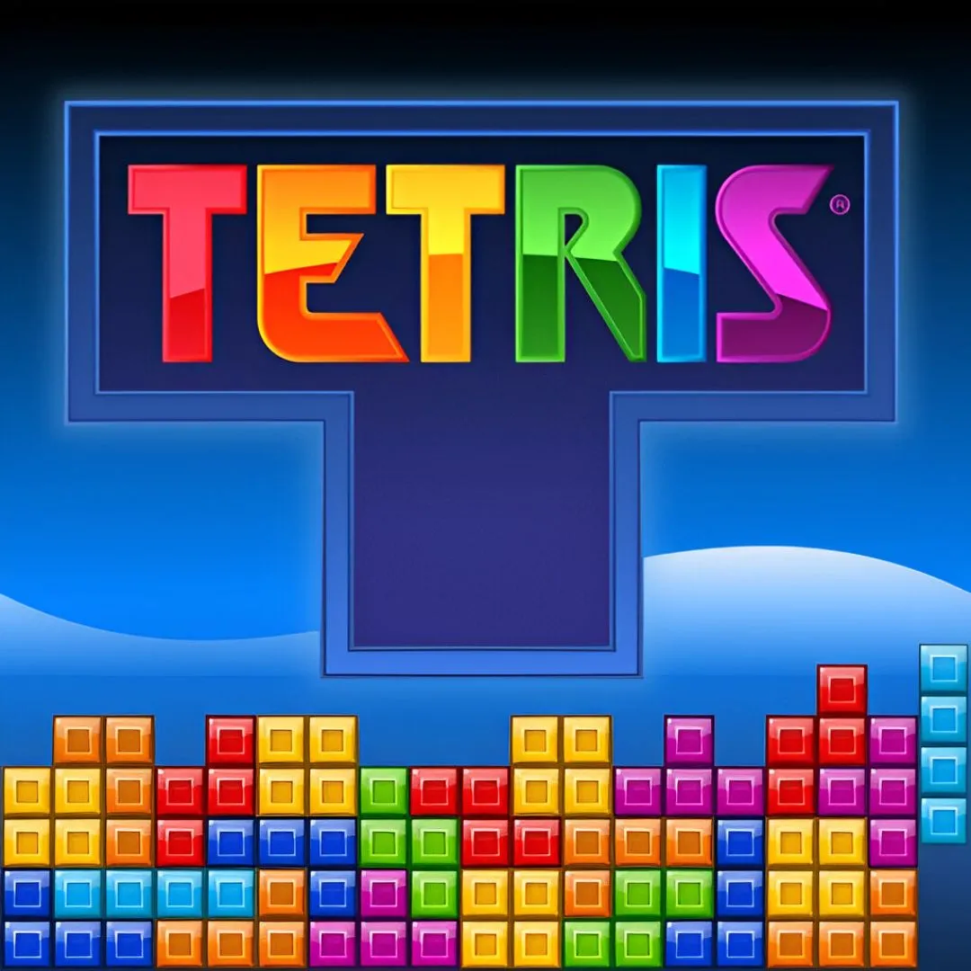 Hình ảnh những khối Tetromino kinh điển của game Tetris, một biểu tượng của ngành công nghiệp game.