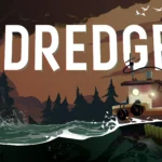 Hình ảnh tựa game Dredge với con tàu đánh cá trên biển đêm đầy bí ẩn, tượng trưng cho lối chơi khám phá kinh dị Lovecraftian.