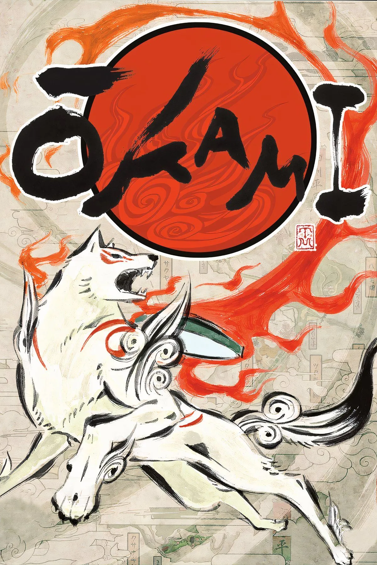 Họa sĩ Amaterasu trong Okami, thể hiện phong cách nghệ thuật độc đáo của Clover Studio.
